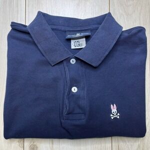Psycho Bunny Classic Pique Polo shirt Men's Navy Blue Size 7 (XL) Logo Preppy